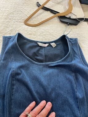 Denim & Co. Women's Dress Sz L Regular Comfy Knit Air Tank Blue A508646